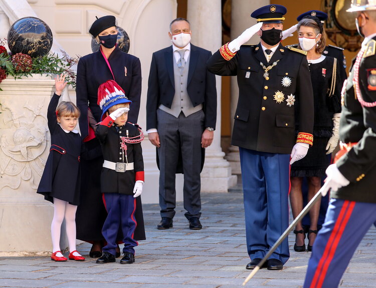Los príncipes de Mónaco asisten a las celebraciones del Día Nacional de 2020