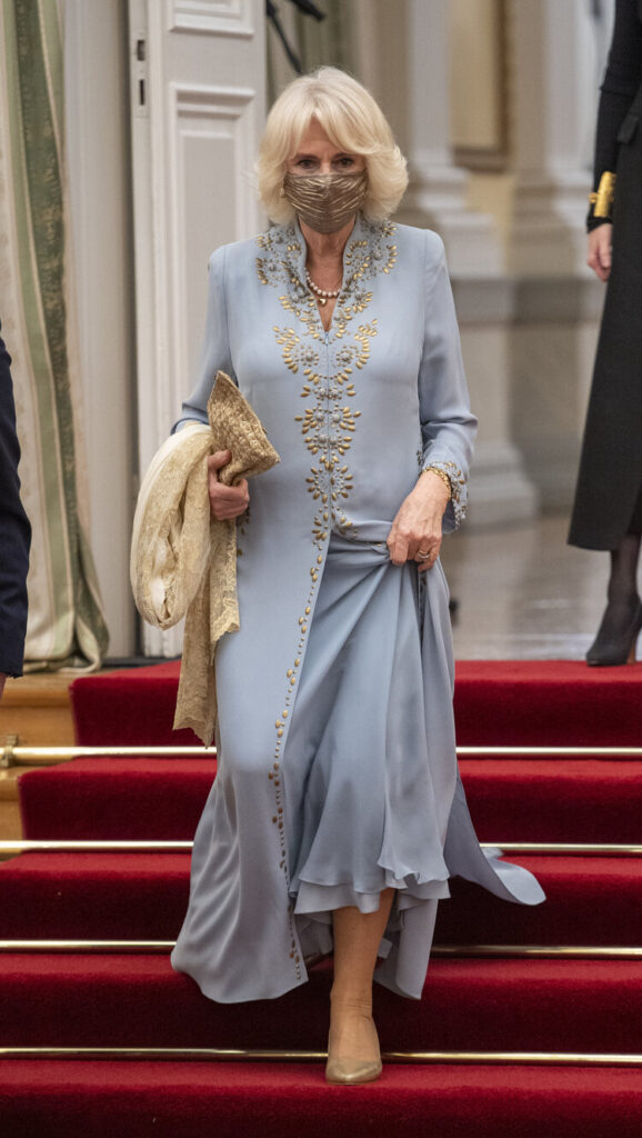 The Duchess of Cornwall at the presidential mansion in Athens as she attends a dinner and reception during a two-day visit to Greece to celebrate the bicentenary of Greek independence. Picture date: Wednesday March 24, 2021. *** Local Caption *** .
