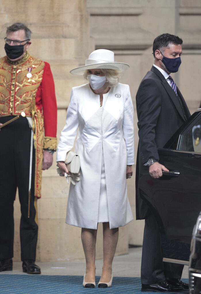 Camilla, Duchess of Cornwall during the State Opening of Parliament on Tuesday May 11, 2021.