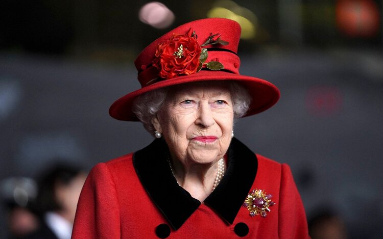 PORTSMOUTH, ENGLAND – MAY 22: Queen Elizabeth II during a visit to HMS Queen Elizabeth at HM Naval Base ahead of the ship’s maiden deployment on May 22, 2021 in Portsmouth, England. The visit comes as HMS Queen Elizabeth prepares to lead the UK Carrier Strike Group on a 28-week operational deployment travelling over 26,000 nautical miles from the Mediterranean to the Philippine Sea. (