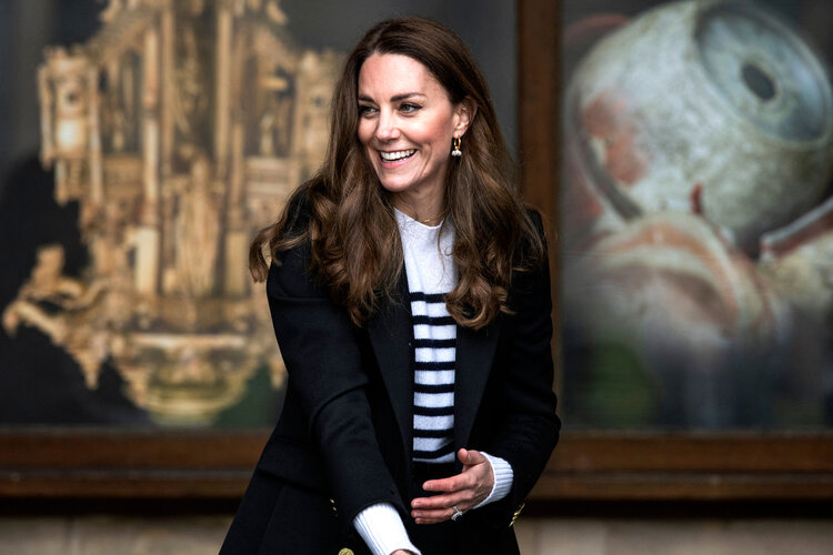 Britain’s Catherine, Duchess of Cambridge visits the University of St Andrews in St Andrews on May 26, 2021. (Photo by Andy Buchanan / POOL / AFP) (Photo by ANDY BUCHANAN/POOL/AFP via Getty Images)