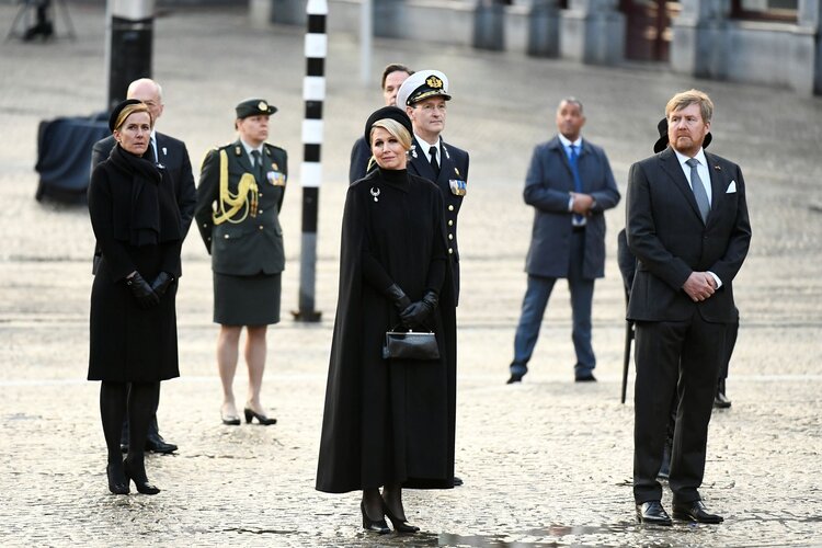King Willem-Alexander and Queen Maxima of the Dutch Royal family attend a national World War II Remembrance day on the Dam Square, in Amsterdam, Netherlands, May 4, 2021.