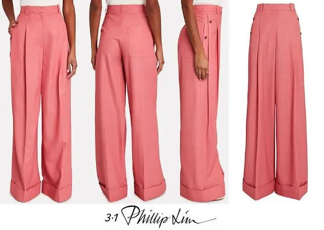 3.1 Phillip Lim pantalones anchos de sarga plisada flou