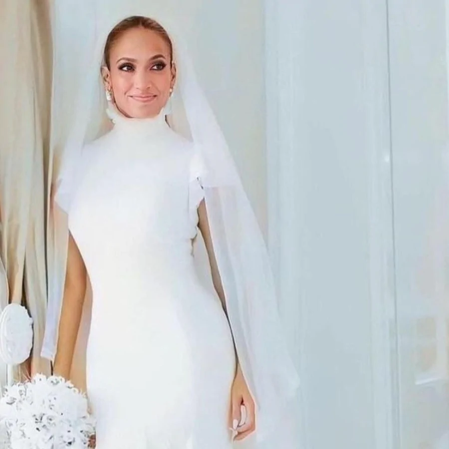 Jennifer Lopez foto vestida de novia - Jennifer López: Una novia de alta costura