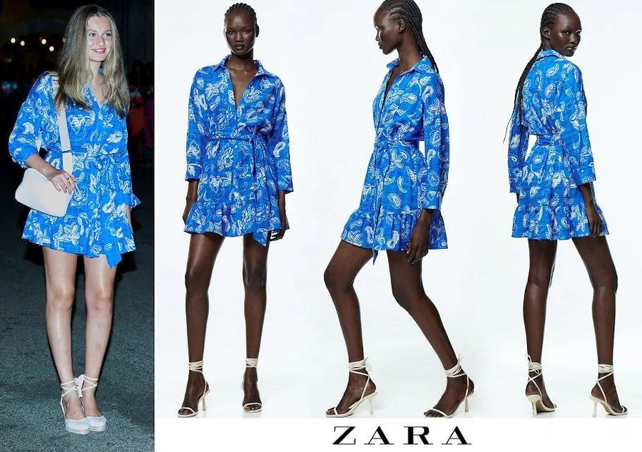 Vestido camisero estampado Zara
