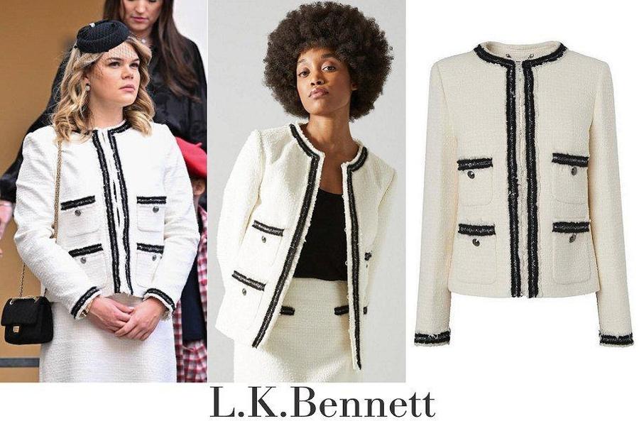 LK Bennett Charlee Cream Tweed Jacket