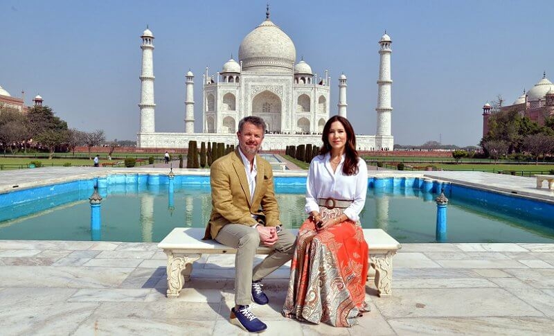 Los príncipes herederos de Dinamarca visitaron el Taj Mahal en Agra