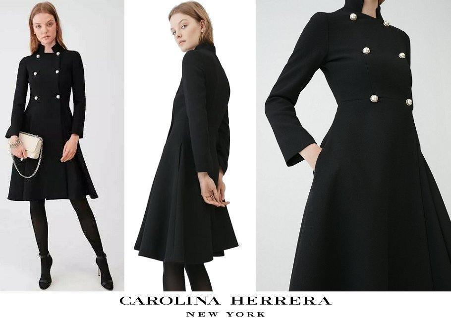 Carolina Herrera Double-Breasted Wool Blend Coat