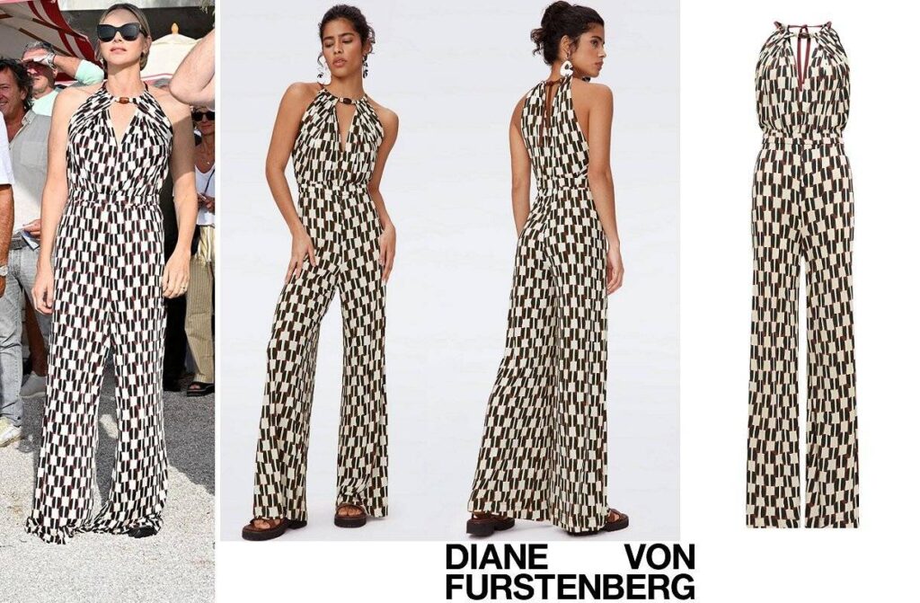 Mono con cuello halter y estampado geométrico Tai de Diane von Furstenberg