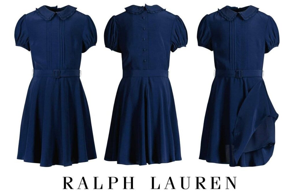 Vestido de crepé ajustado y acampanado de Ralph Lauren