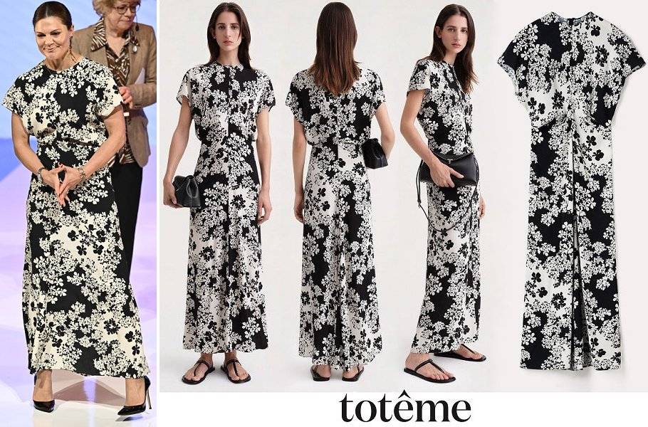 Vestido Toteme con estampado floral y cintura holgada