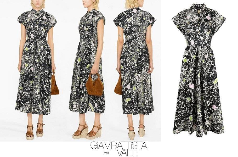 Vestido camisero con estampado gráfico de Giambattista Valli