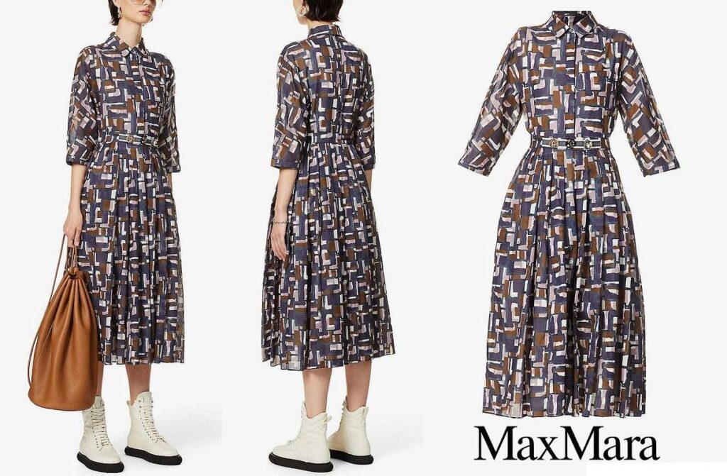 Vestido midi de algodón con estampado geométrico Fresis de Max Mara en Tessere