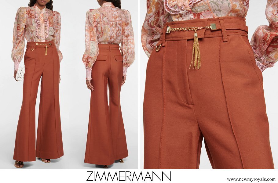 Pantalones de mezcla de lana de tiro alto Tempo de ZIMMERMANN