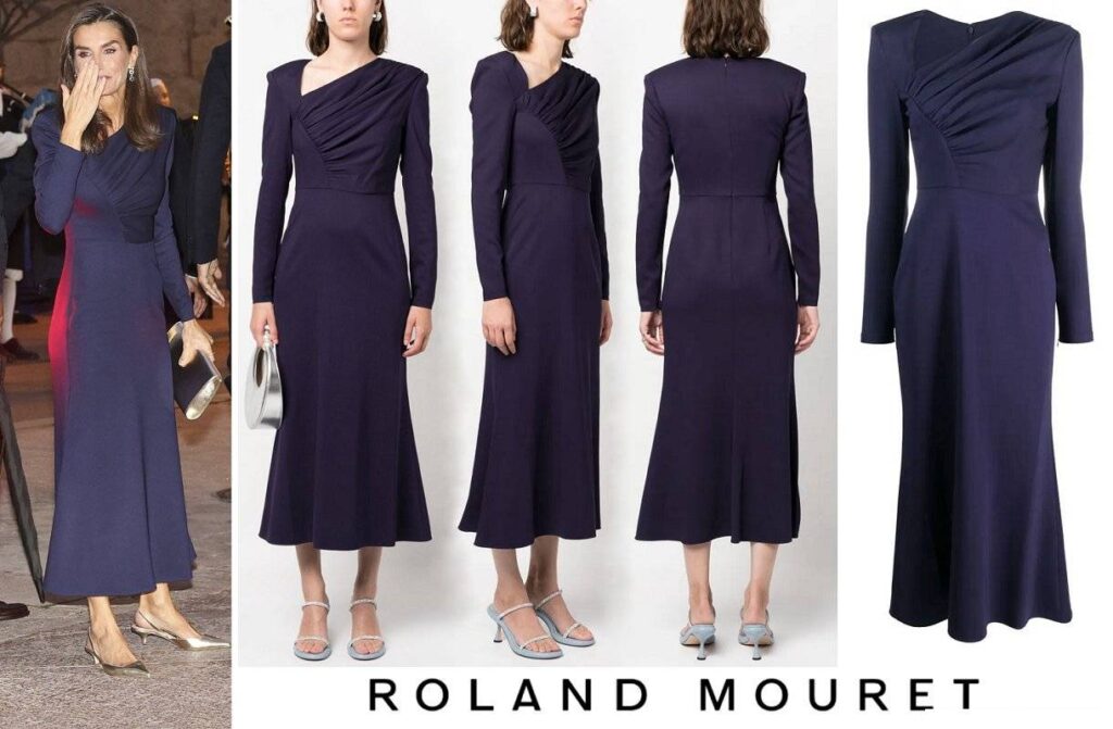 Vestido midi asimétrico de manga larga de Roland Mouret