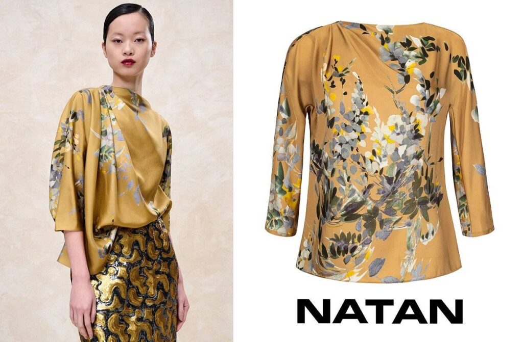 Blusa de seda con estampado floral de Natan