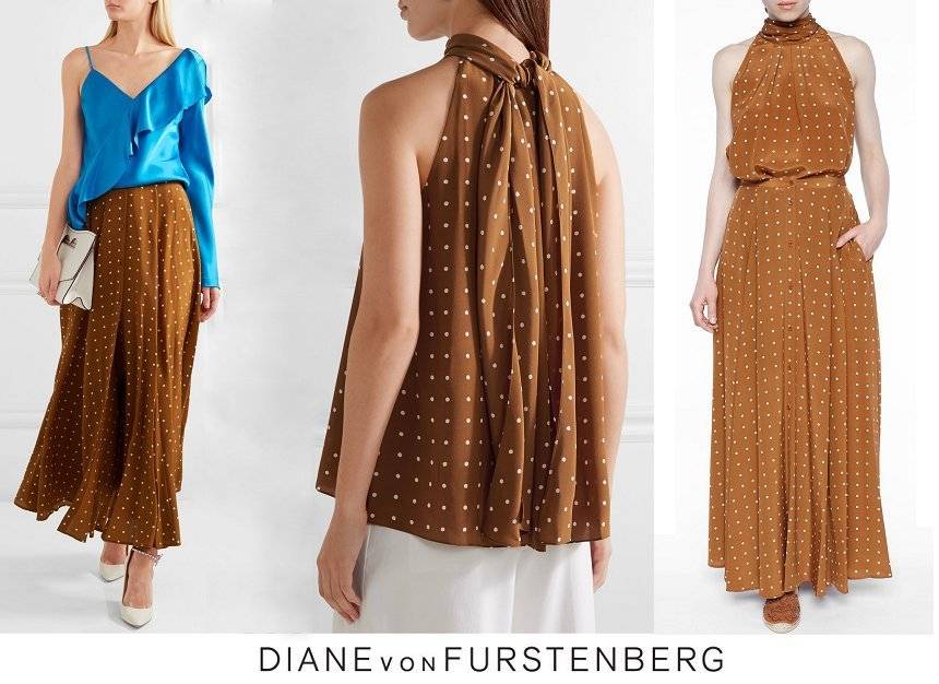 Vestido de seda lavada con lunares de Diane von Furstenberg