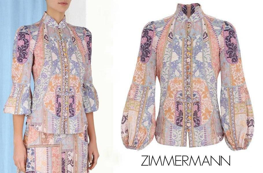 Blusa con botones caleidoscopio de Zimmermann