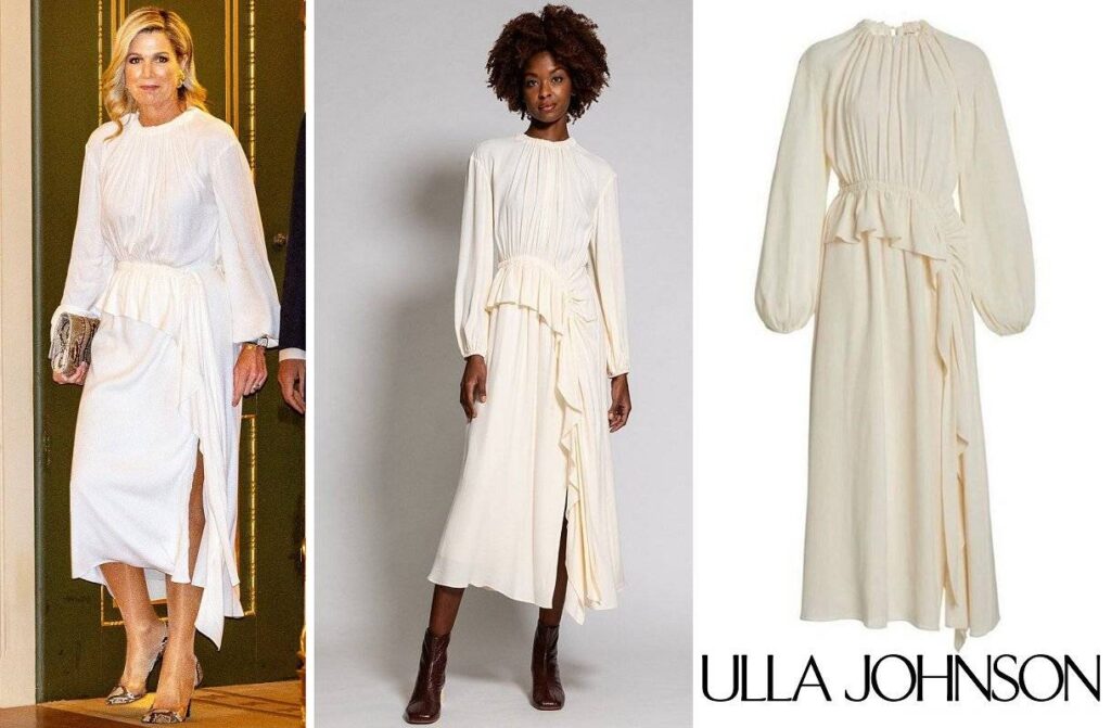 Vestido de crepé de China con volantes Odette de Ulla Johnson