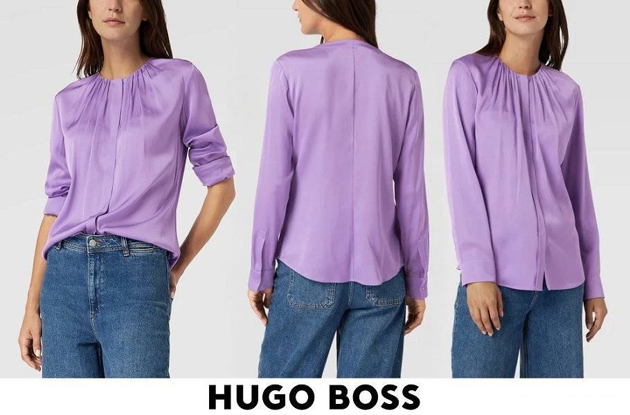 Blusa de seda morada Banora de Hugo Boss