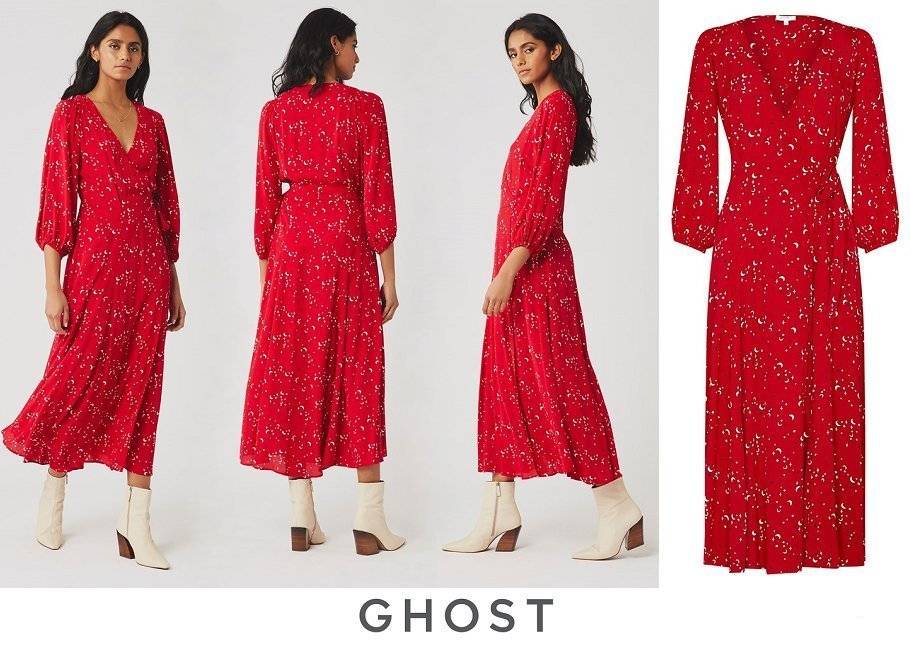 Vestido con estampado de estrellas y luna Aueline de Ghost London