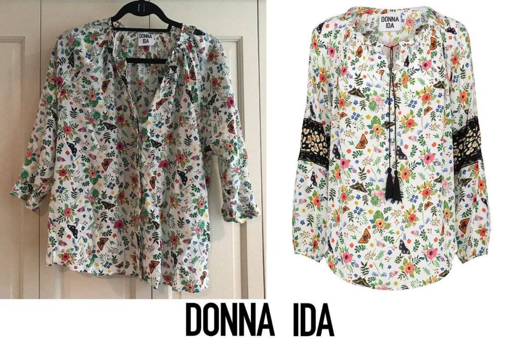 Blusa con botones florales de Donna Ida