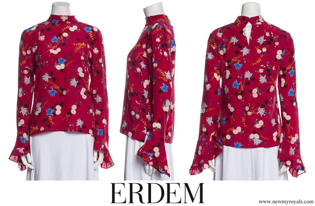 Blusa de seda con estampado floral Lindsay Hideko de Erdem