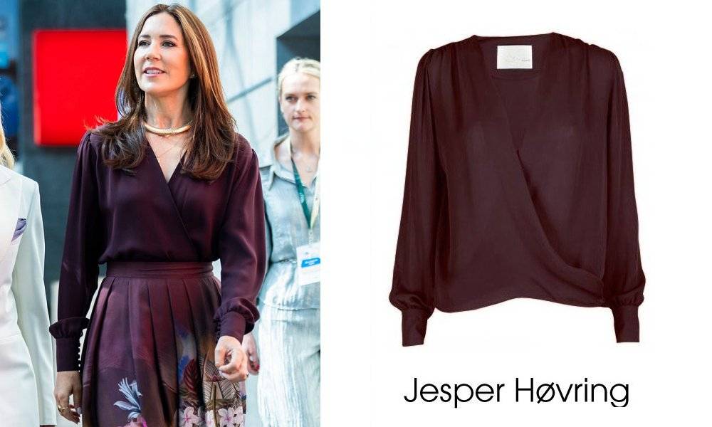 Jesper Hovring blusa de seda violeta