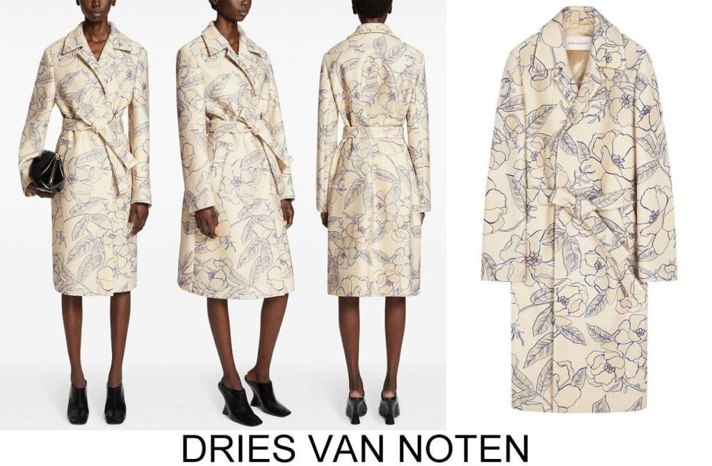 DRIES VAN NOTAN abrigo con cinturón y estampado floral