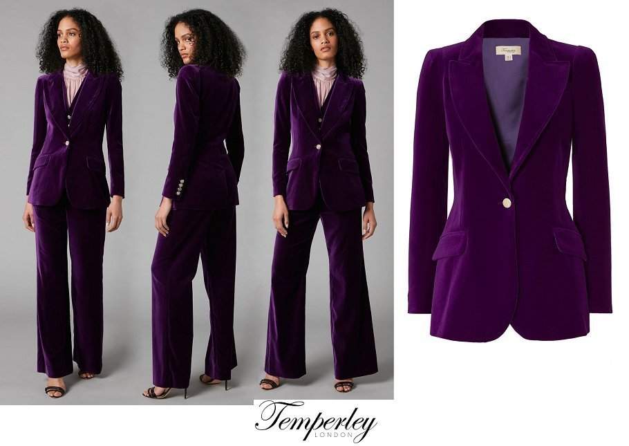 Chaqueta y pantalón de terciopelo Clove de Temperley London