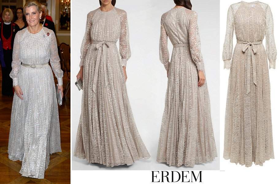 Vestido de encaje plisado Lindsay de ERDEM
