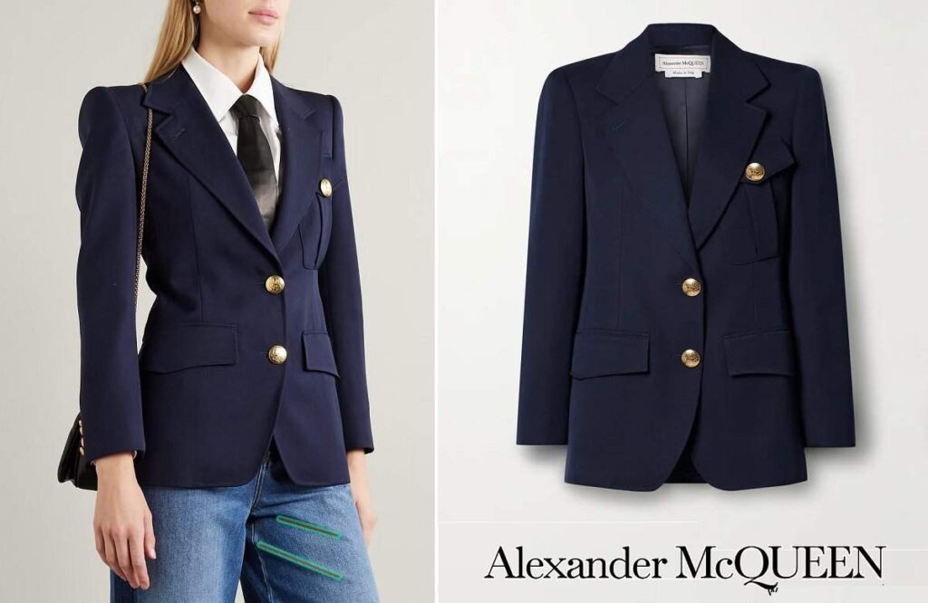 Blazer de sarga de lana de ALEXANDER MCQUEEN