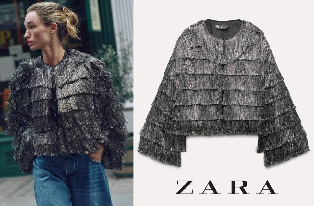 Chaqueta flecos Zara