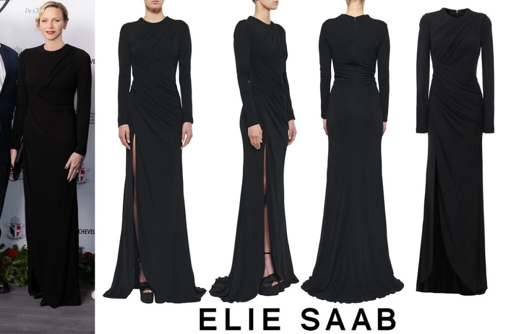 Vestido de jersey drapeado de Elie Saab