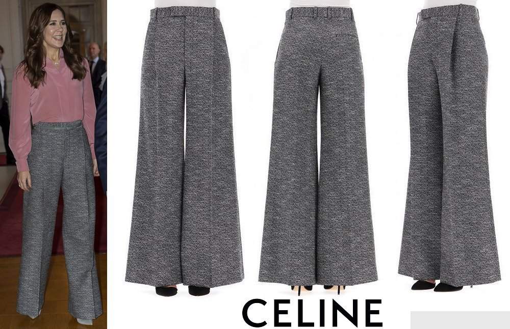 Pantalones de tiro alto con diseño trenzado de Celine